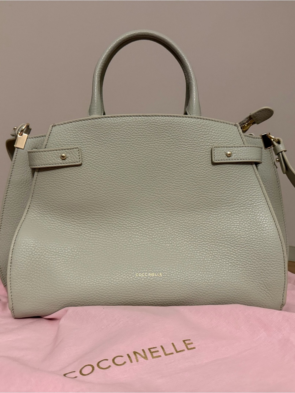 Coccinelle Leather Handbag – Celadon Green